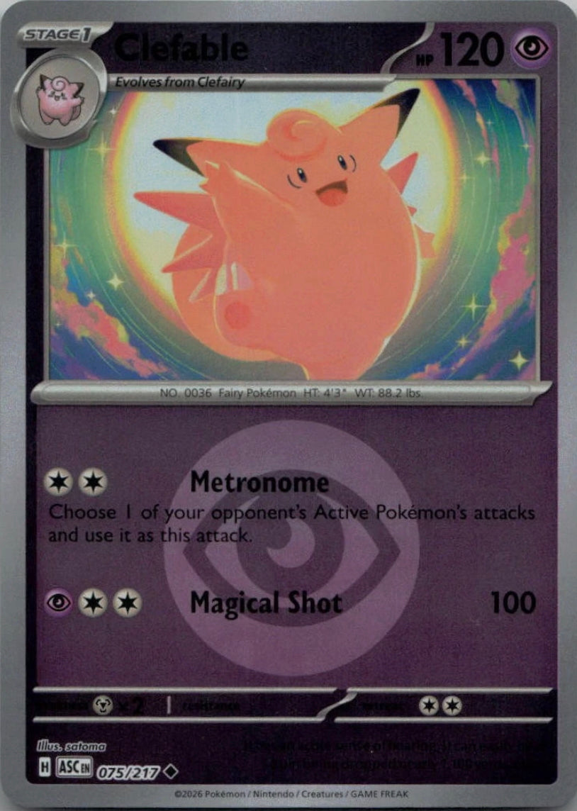 Ascended Heroes Clefable #075/217 Reverse Holo